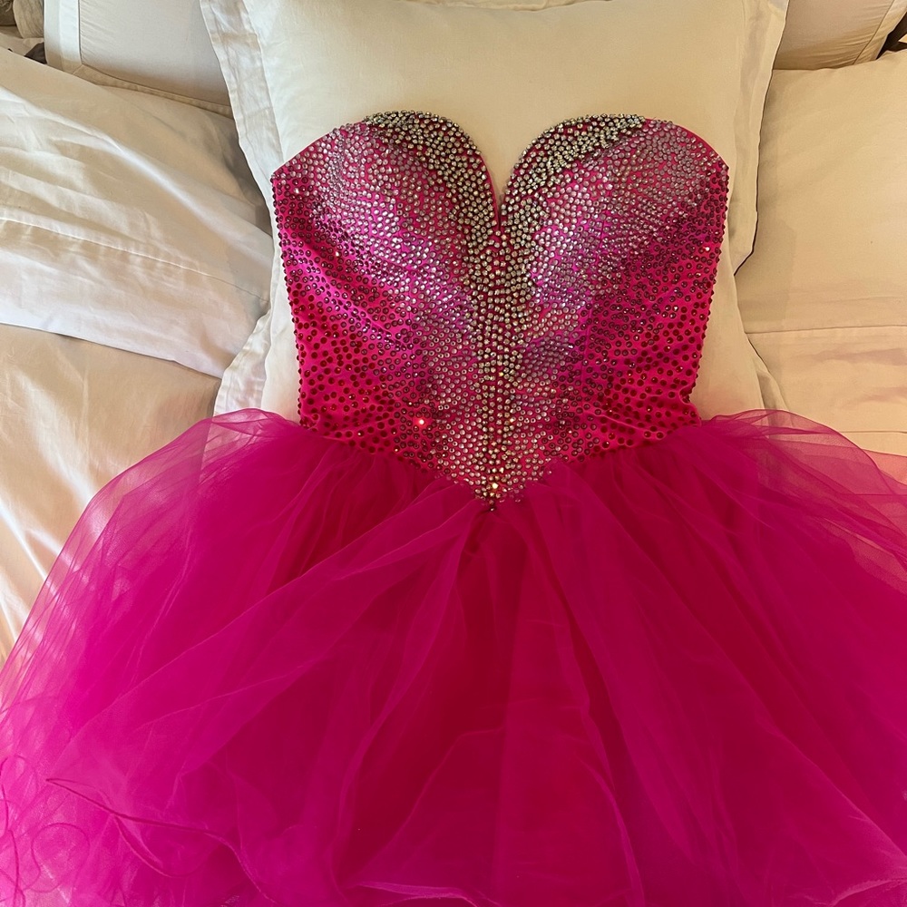 Sherri Hill rhinestone and tulle bustier dress - Picture 3 of 12